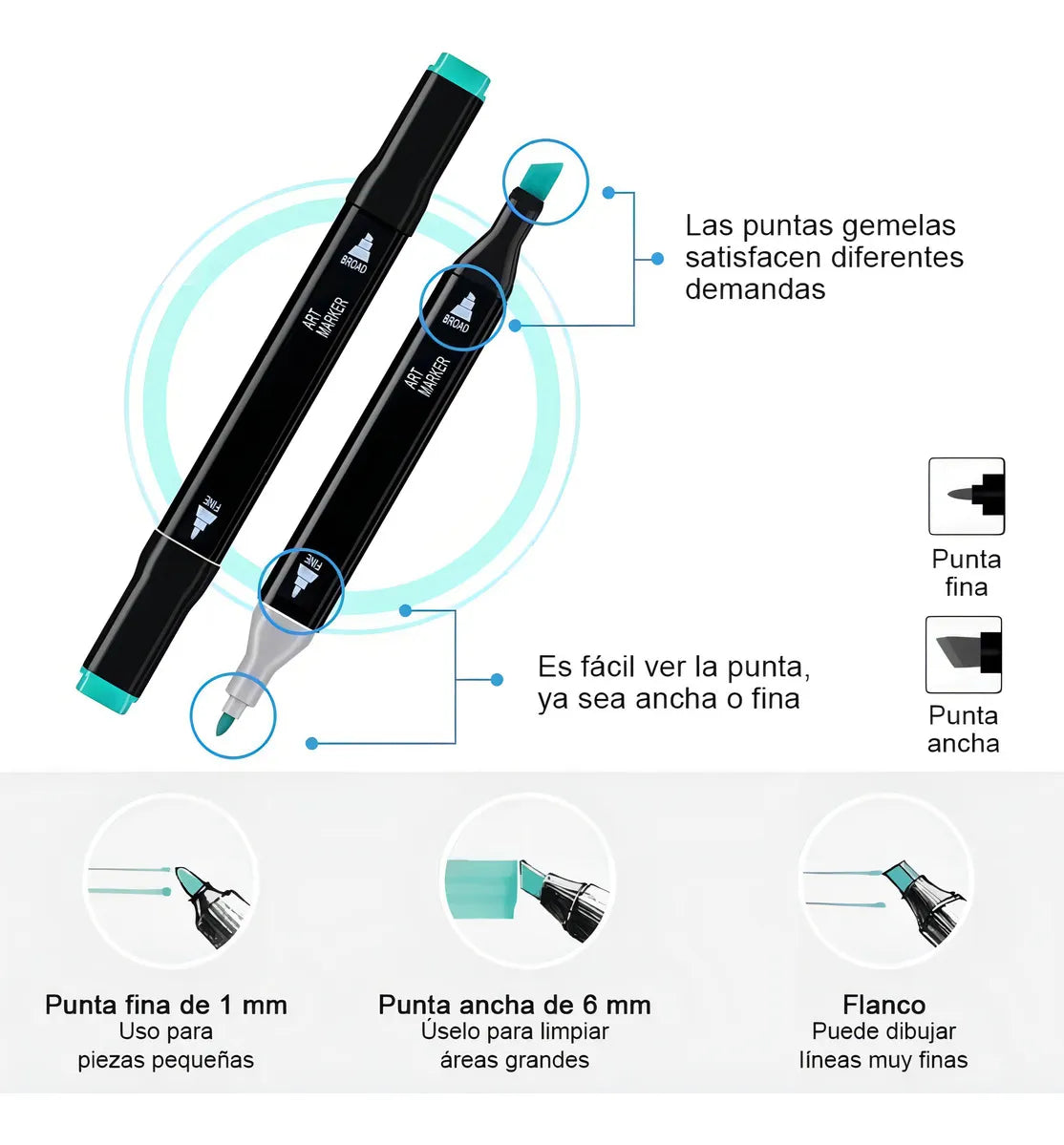 Set De 80 Marcadores Doble Punta Touch Yuzu