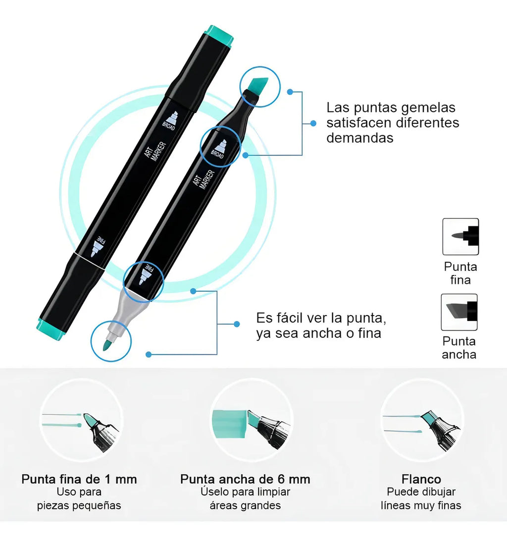 Set De 80 Marcadores Doble Punta Touch Yuzu